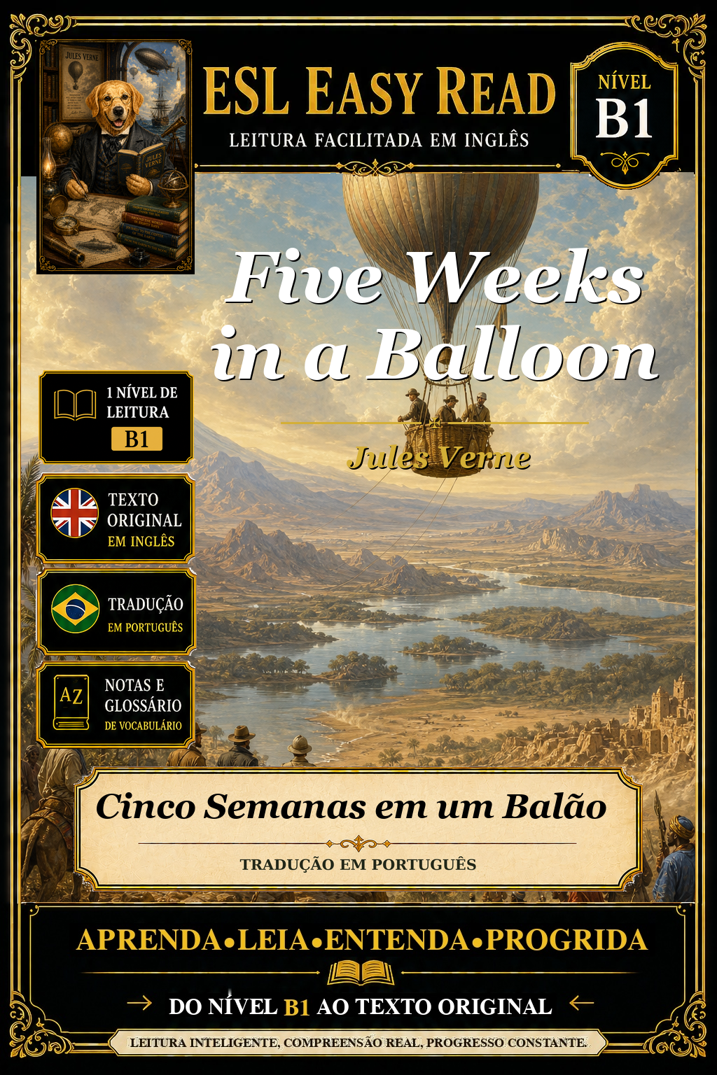 Capa de Cinco Semanas em um Balão
